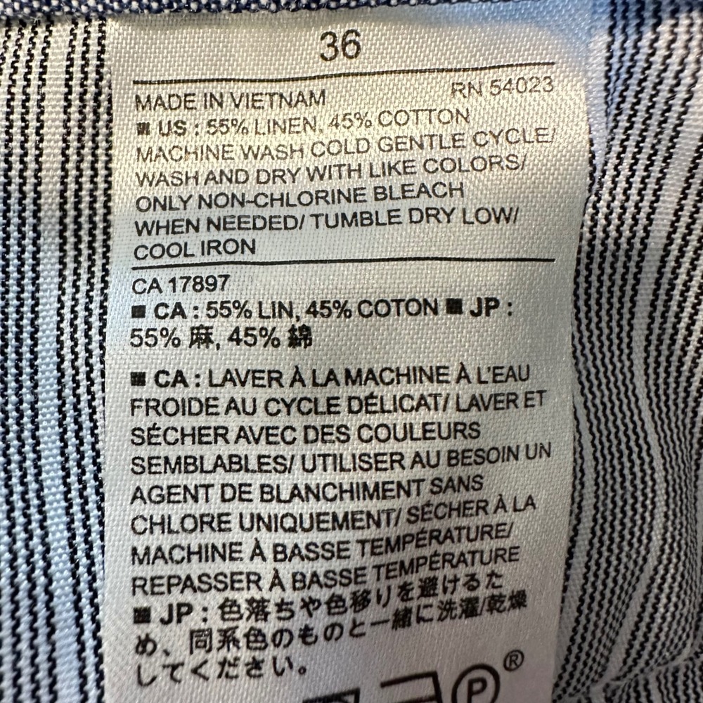 Banana Republic Aiden Short Men 36 Grey Heathered Linen Cotton Blend Casual FLAW - Picture 6 of 8